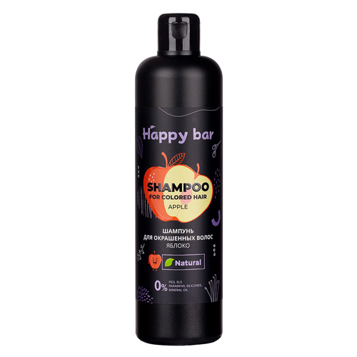 Шампунь для окрашенных волос "Яблоко" 370 мл Happy Bar