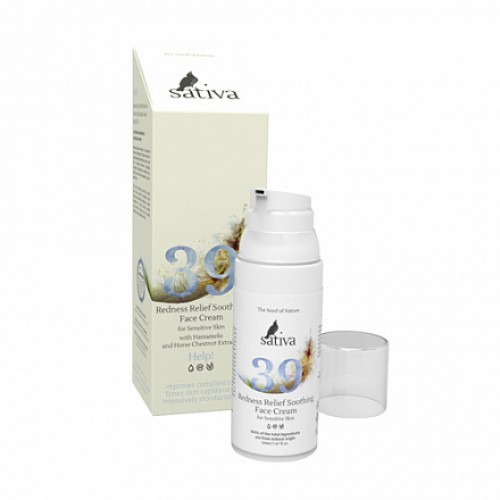 Крем-флюид для чувствительной легко краснеющей кожи лица №39, 50 мл., Sativa